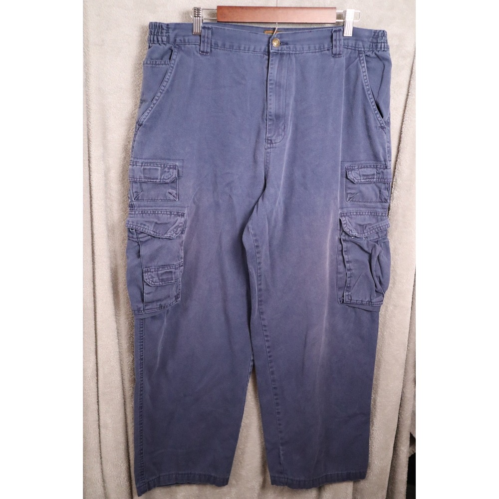 Boulder Creek Mens Cargo Pants 40x32 Blue Relaxed Fit Outdoor Casual